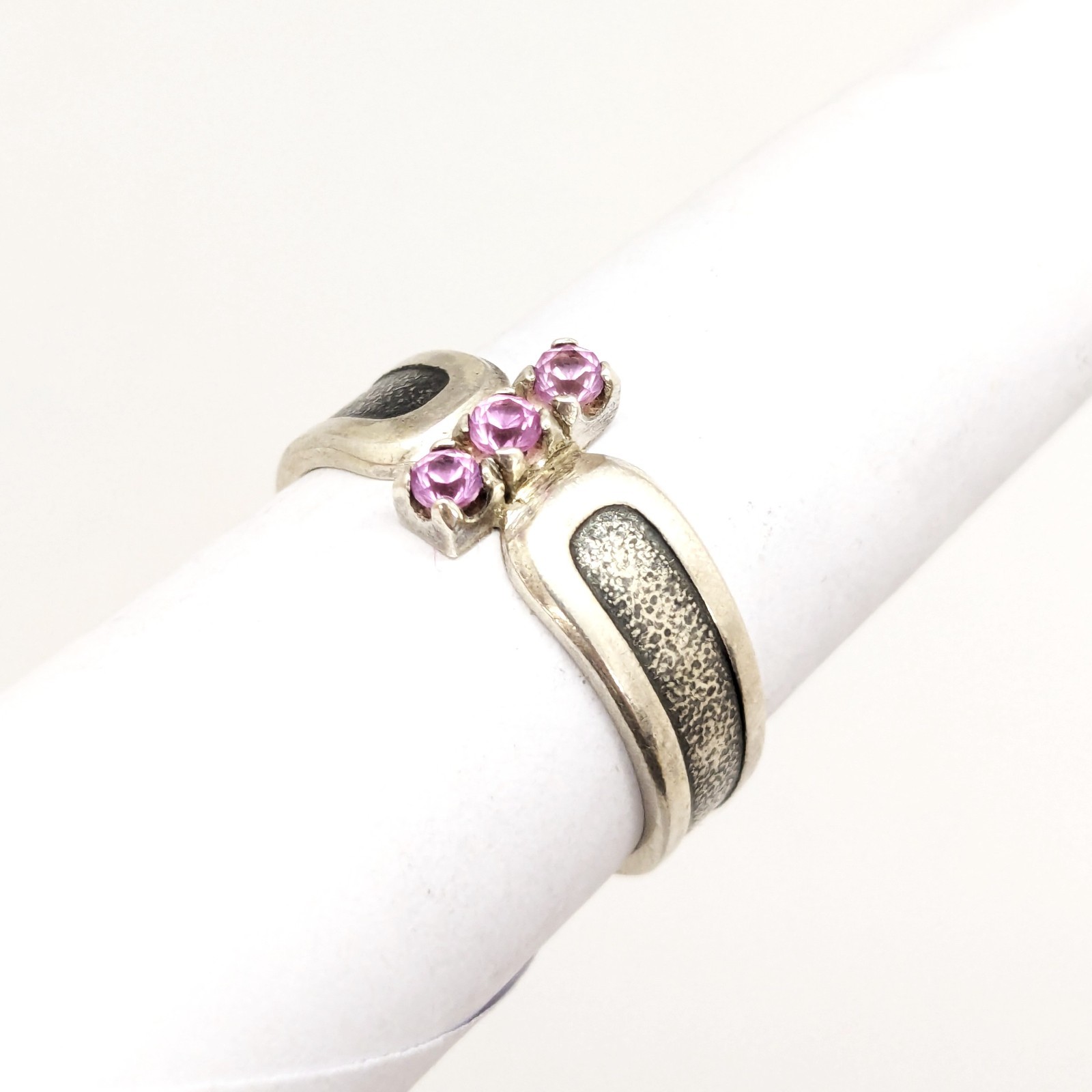 Vintage Elegant RING Silver 925 with Chic Bright Stones -size: 8US (18.5mm)| #46