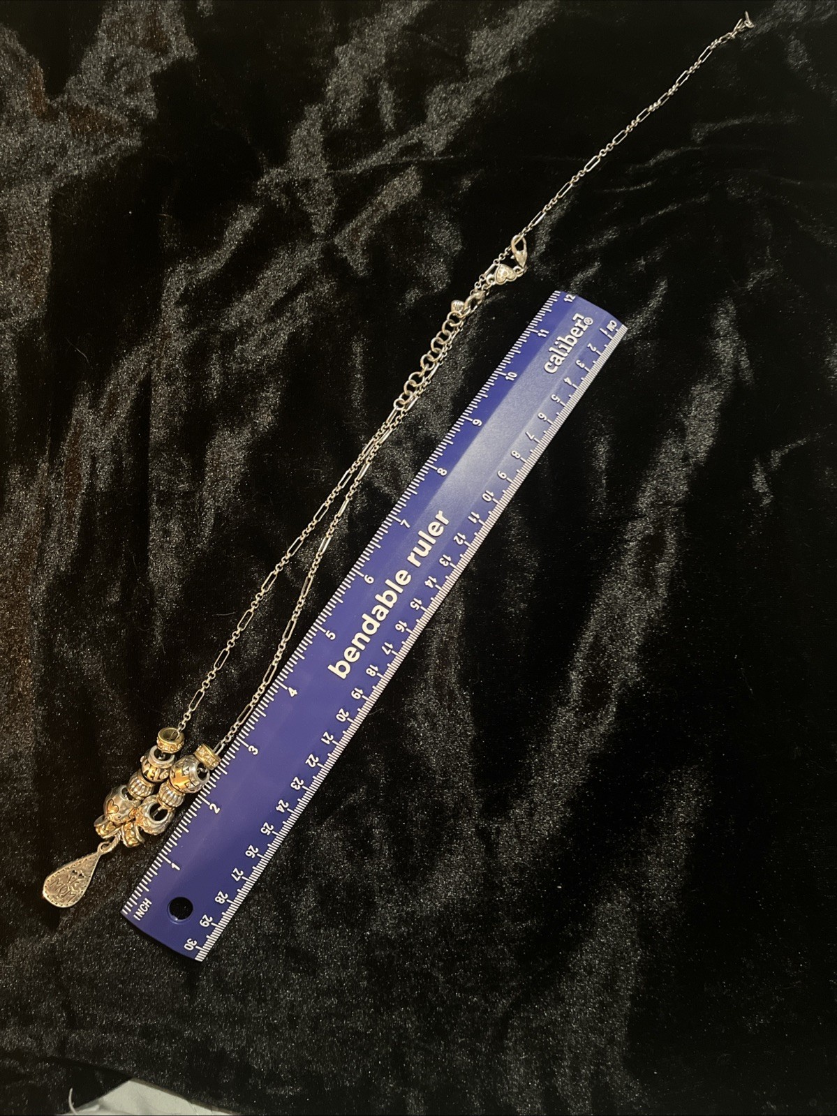 Vintage Brighton Silver Tone Necklace With Mom Pendant And Beads