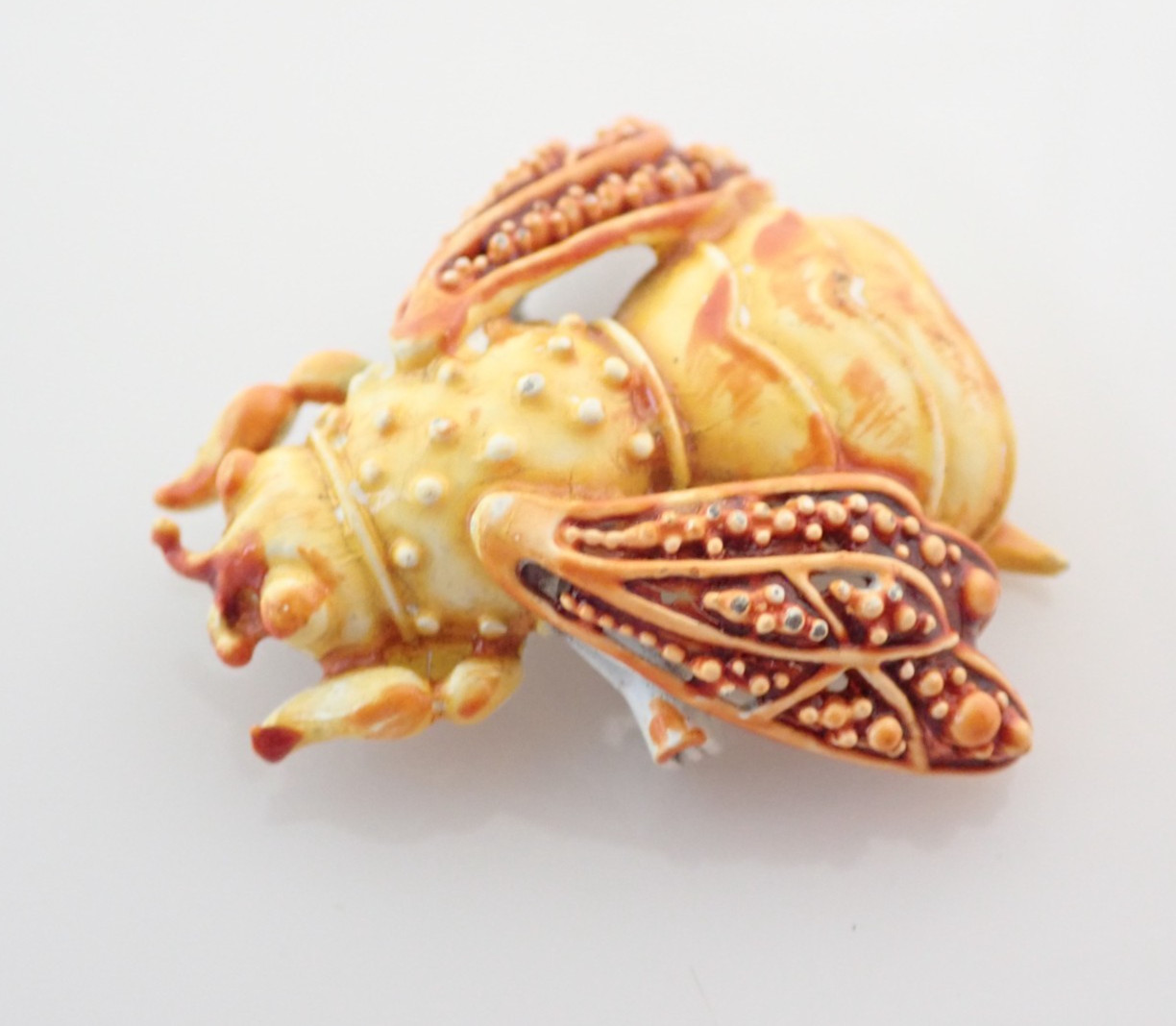 Vintage Enamel Flying Winged Bug Insect Brooch Pin