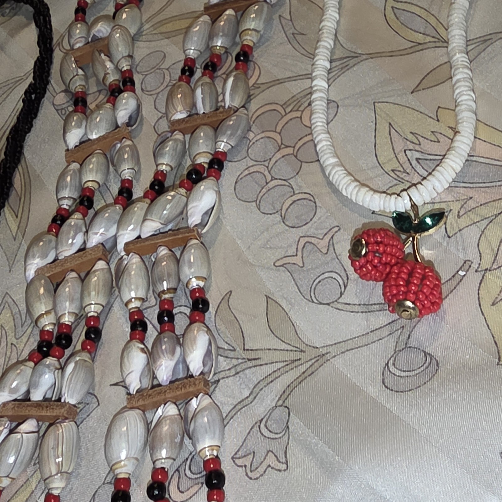 Vintage Unique Beaded Seashell And Puka Shell Jewelry 3 Necklace