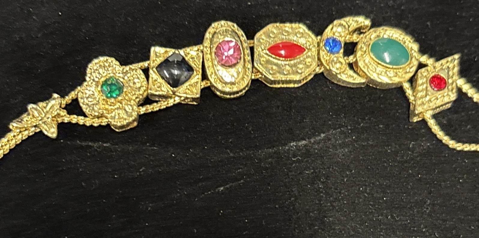 Bracelet slide charm Goldtone 6.5 Vintage