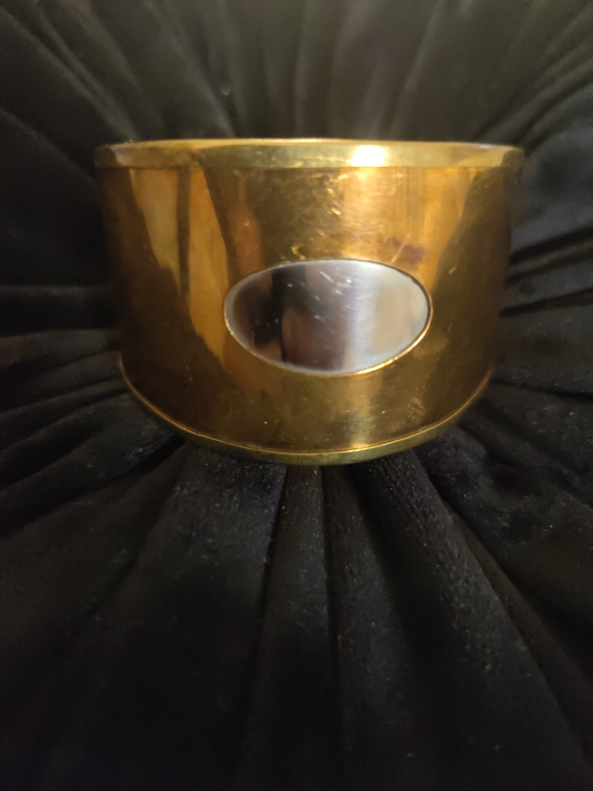 Vintage Modernist Brutalist Cuff Bracelet Copper Brass Silver Artisan
