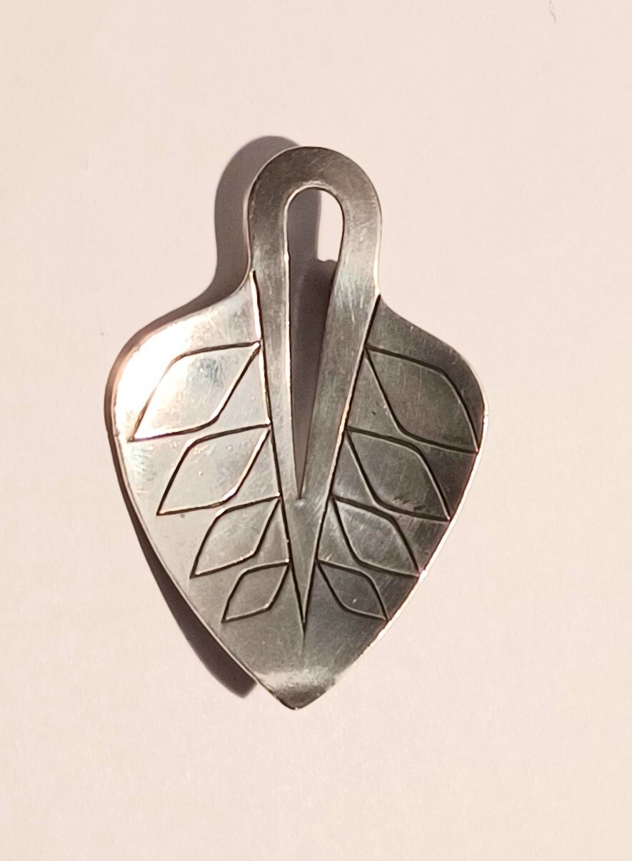 N.E From Denmark Sterling Leaf Pin