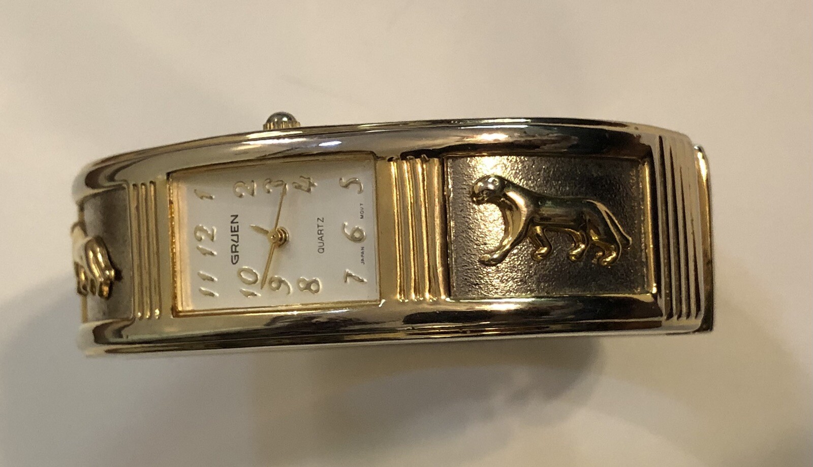 Vintage Gruen Dual Tone Pantera Bracelet