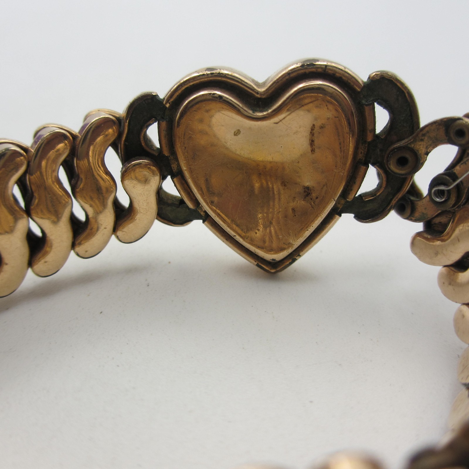 Pitman Keeler American Queen Expansion Bracelet WWII Era Sweetheart Etched Heart