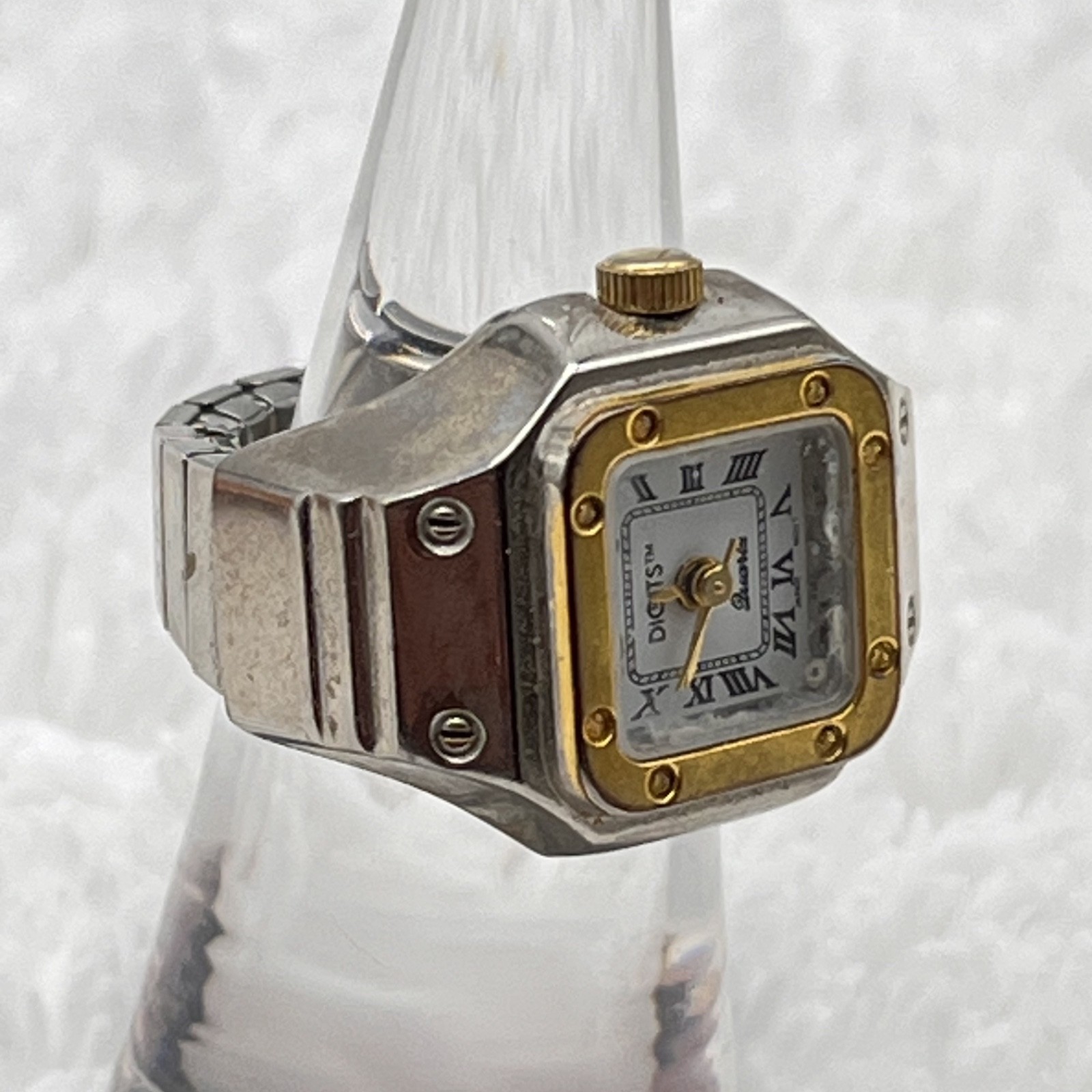 Vintage Digits Bonetto Watch Ring Stretch Band OS NOT RUNNING