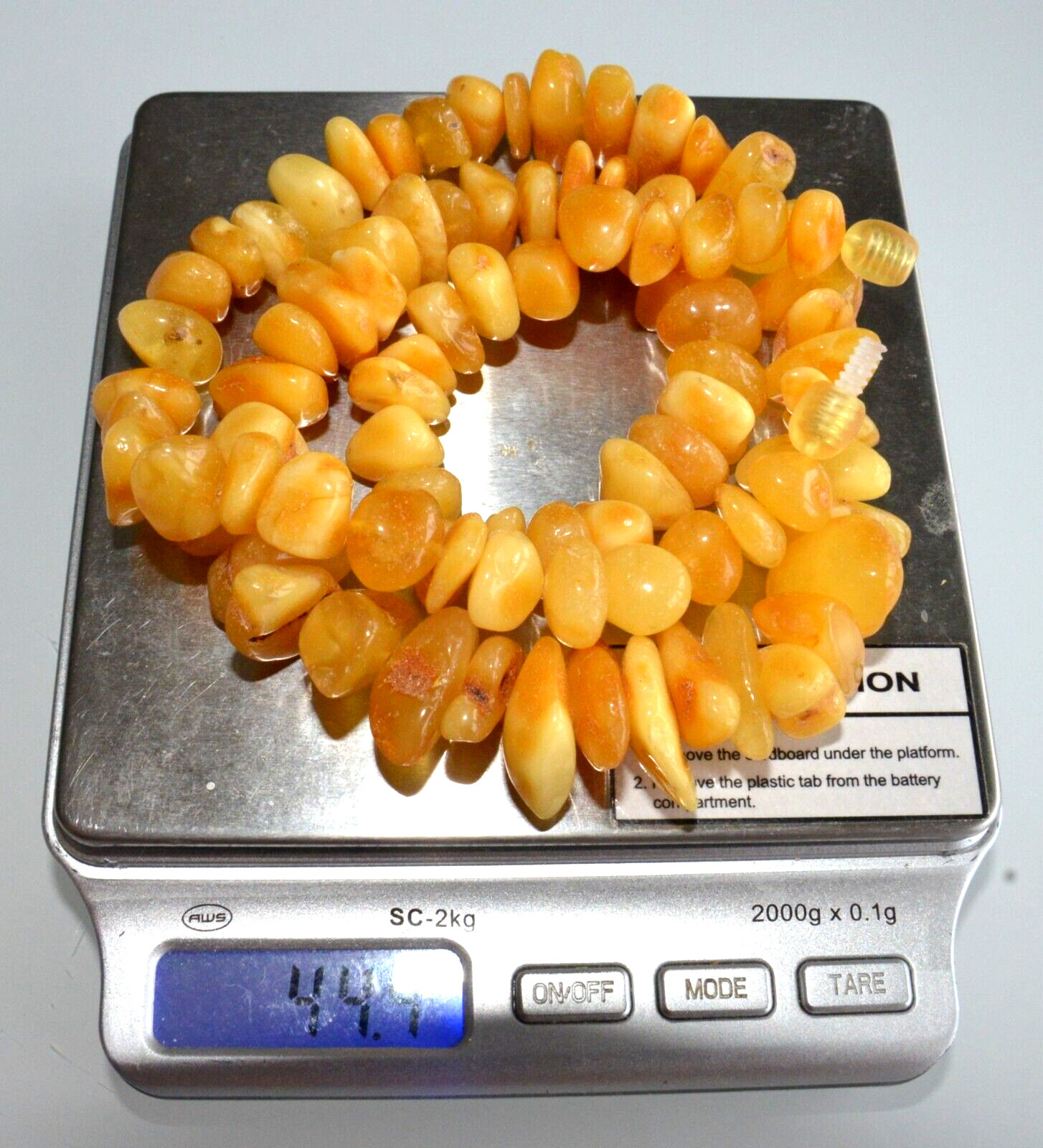 44gr RUSSIAN SOVIET BALTIC AMBER BEAD NECKLACE 琥珀 BRACELET STONE PENDANT EARRING