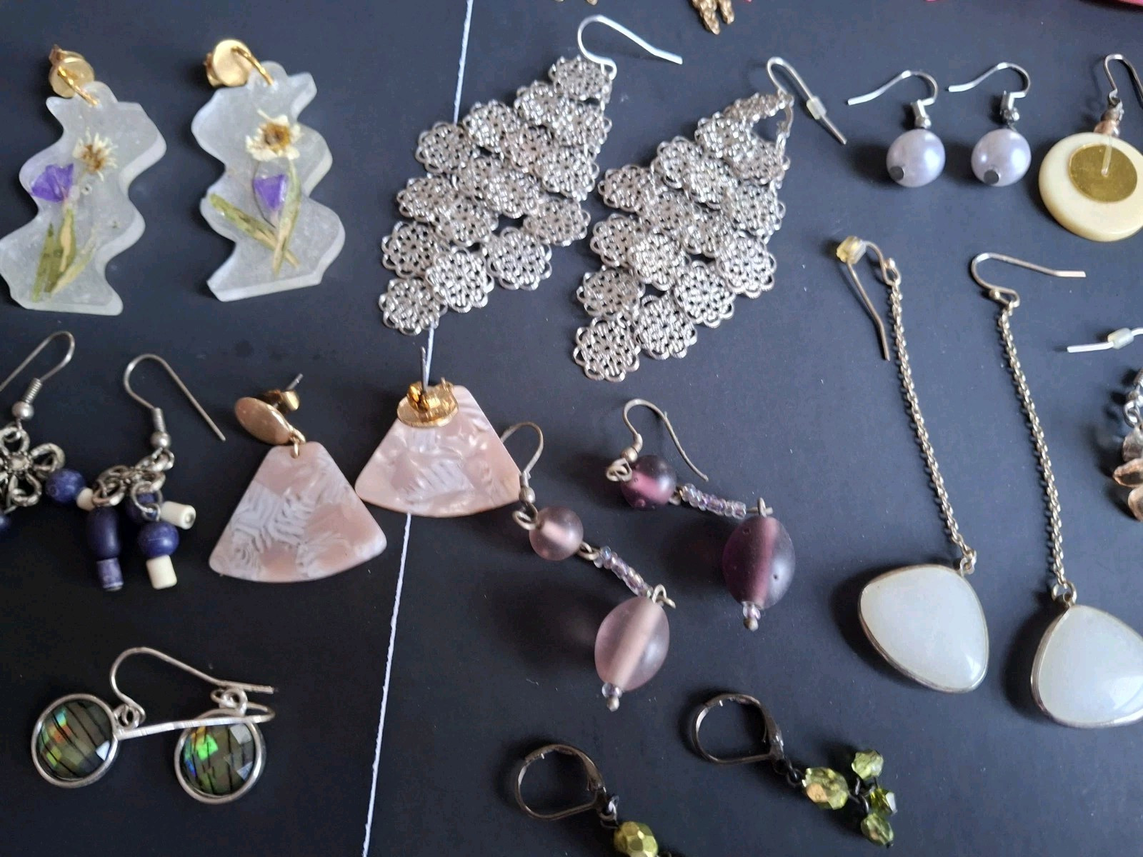 Lot Of 19 Modern/Vintage Earrings Pairs Pierced, Dangle, Hooks multicolor