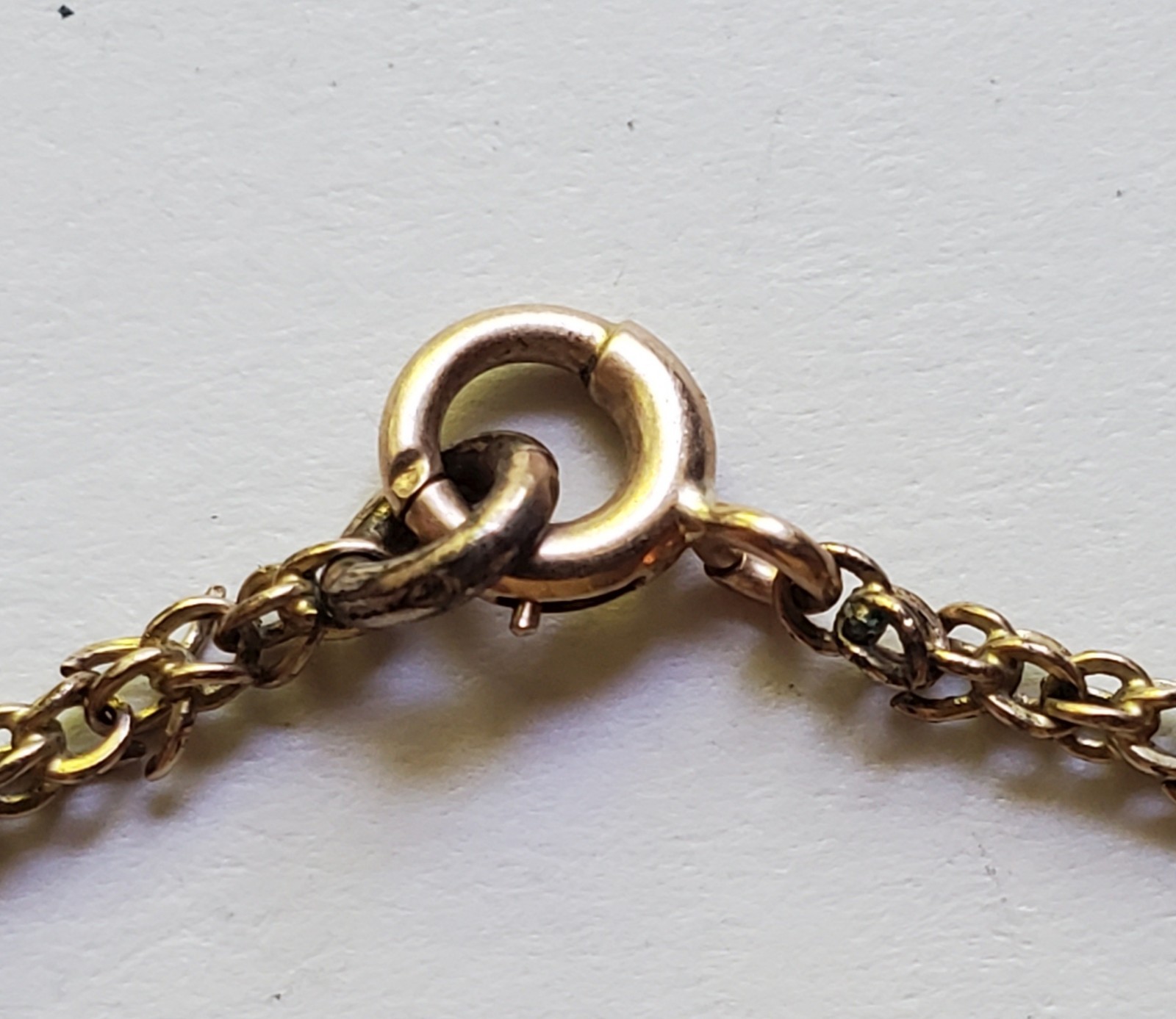 Antique gold tone etched/monogrammed locket pendant necklace stamped F.L.S.