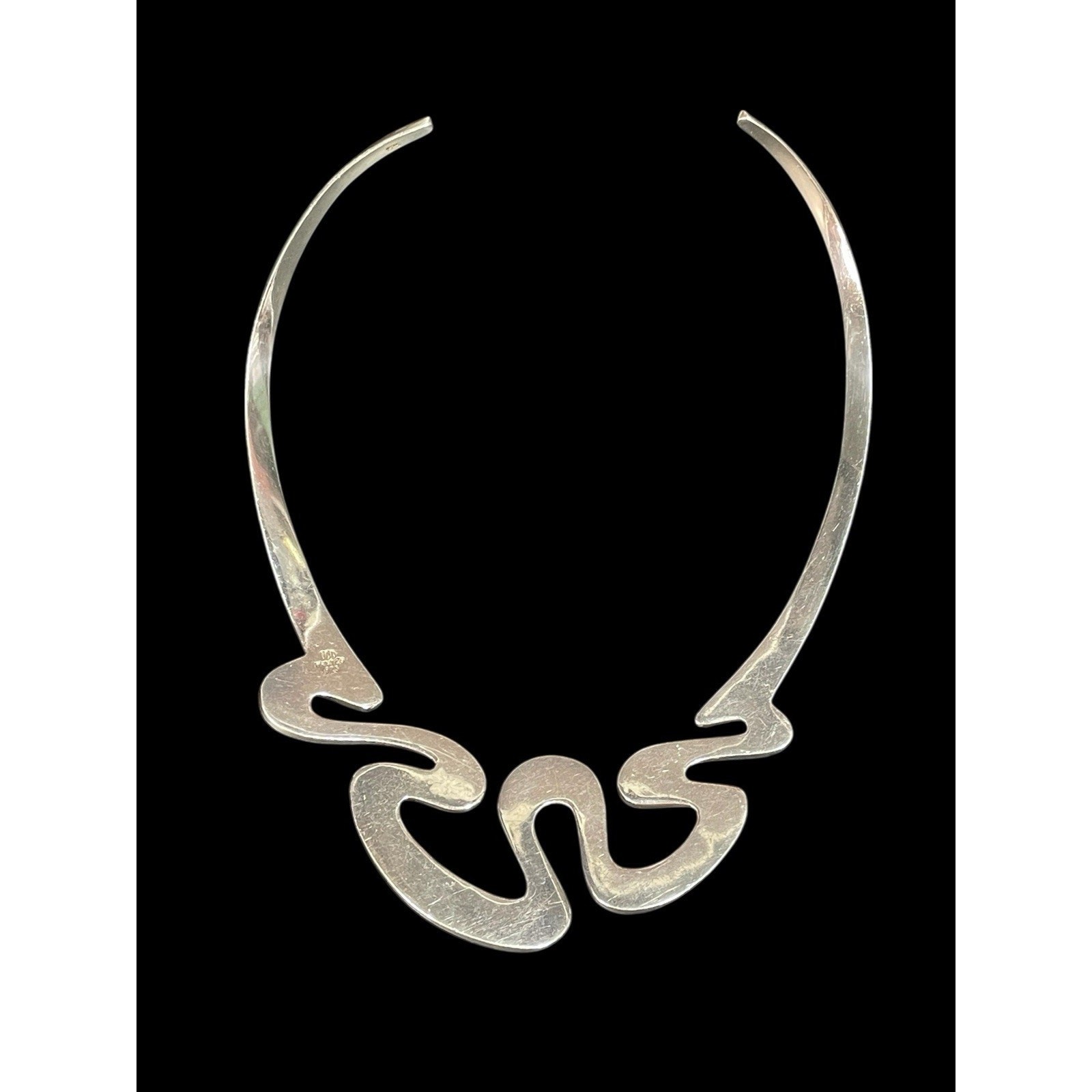Dominique Dinouart Modernist sterling silver choker necklac 73g