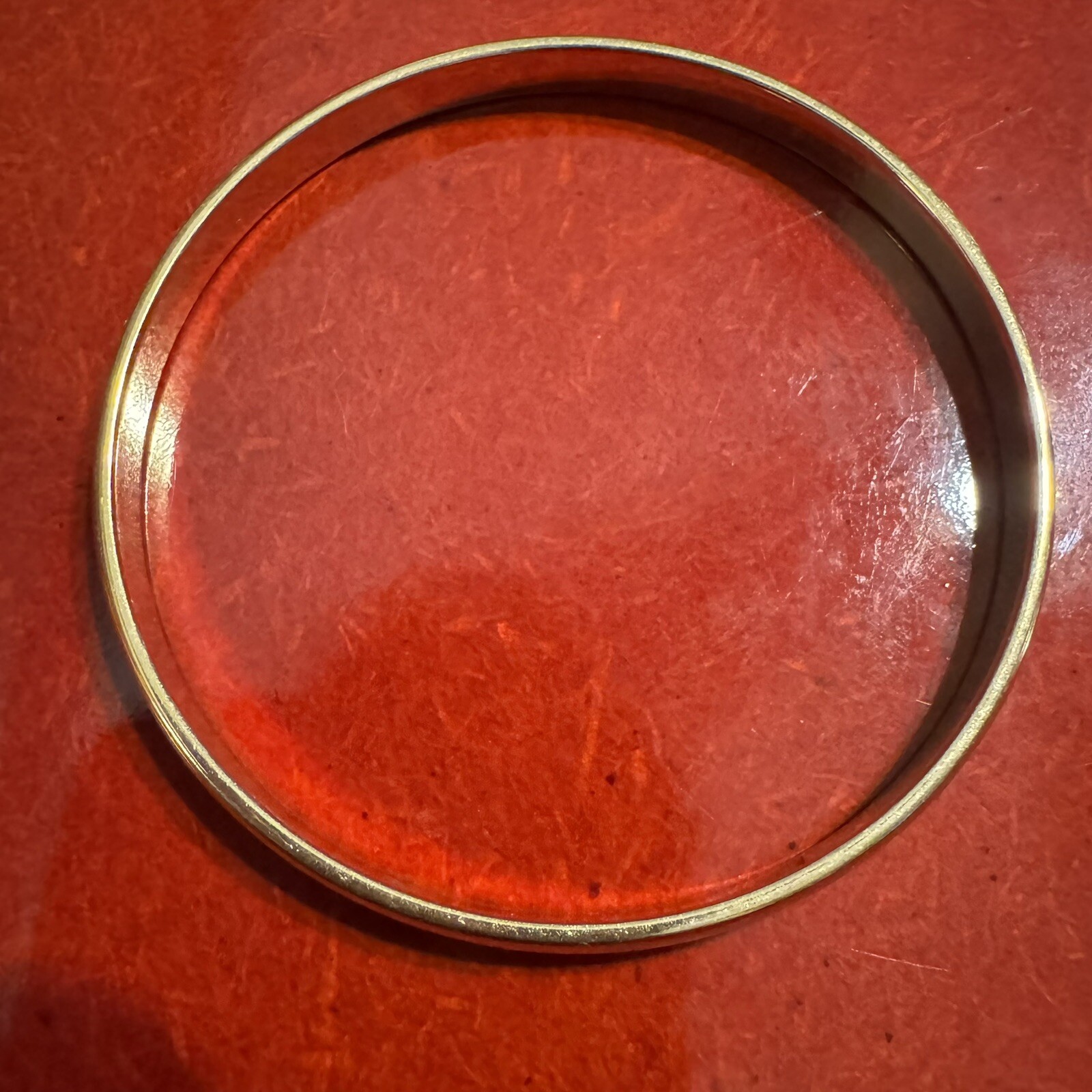 Vintage Monet Classic Gold Tone Bangle 7 1/4”, 5mm Wide