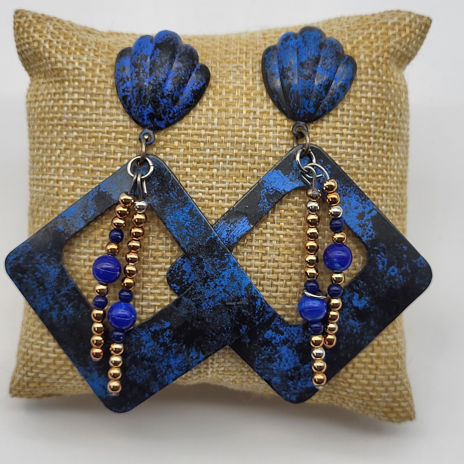 Amazing 80’s Bold enamel Geometric dangle earrings Festival Retro Flamboyant