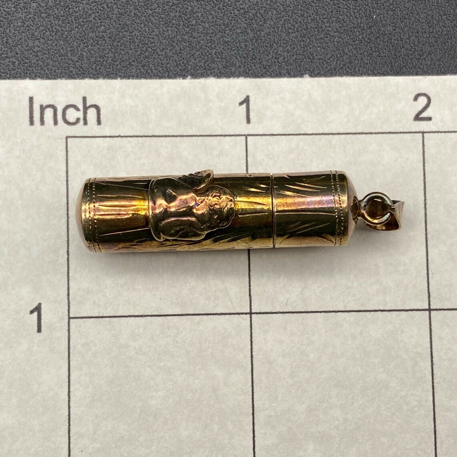 Vintage Angel Box Gold Wash Sterling Silver Pendant