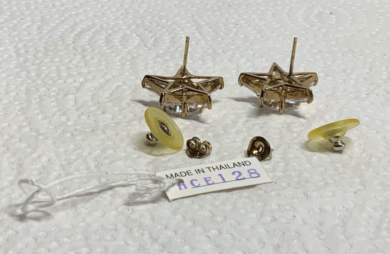 Signed,925 HC,Dangle HSN SP FL,Earrings,Hollywood Collection Cubic Zirconia Star