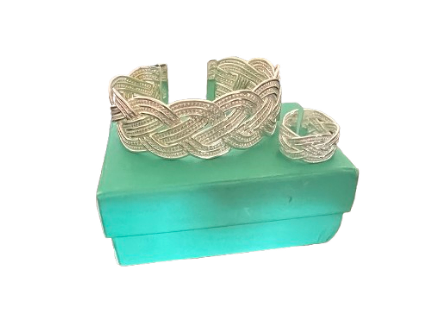 Fine 925 Sterling Silver Taxco bracelet and ring Set