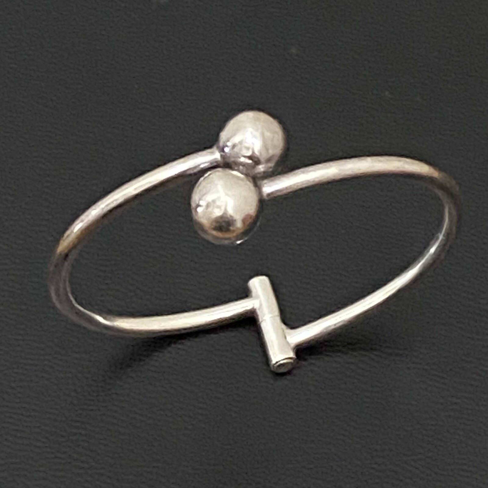 Vintage Mexican Silver 925 Orb Ball Hinge Adjustable Cuff Bangle Bracelet 14.8g