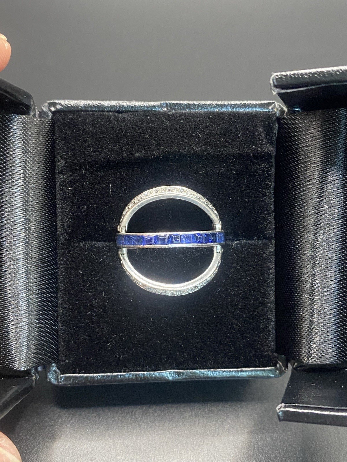 Vintage 1920’s Platinum ,Sapphire, Diamond And Ruby Reversible Art Deco Ring.