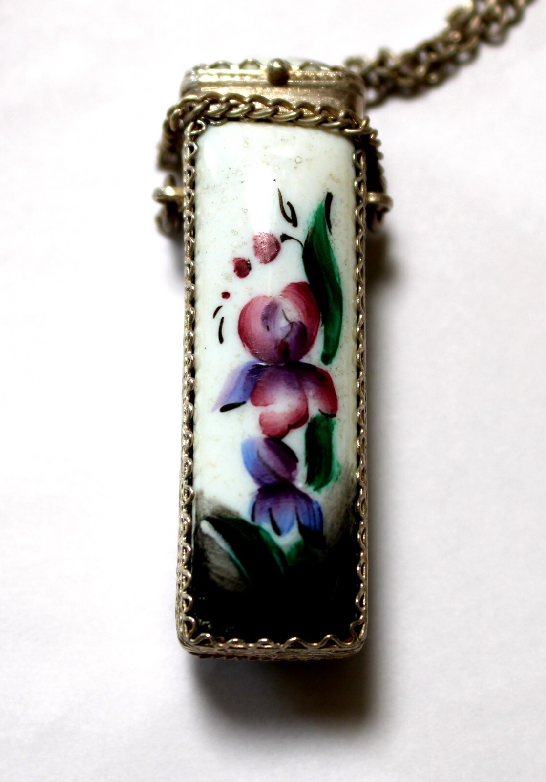 Vintage Enamel Hand Painted Russia Finift Jewelry Necklace-Locket 3 Variation#80