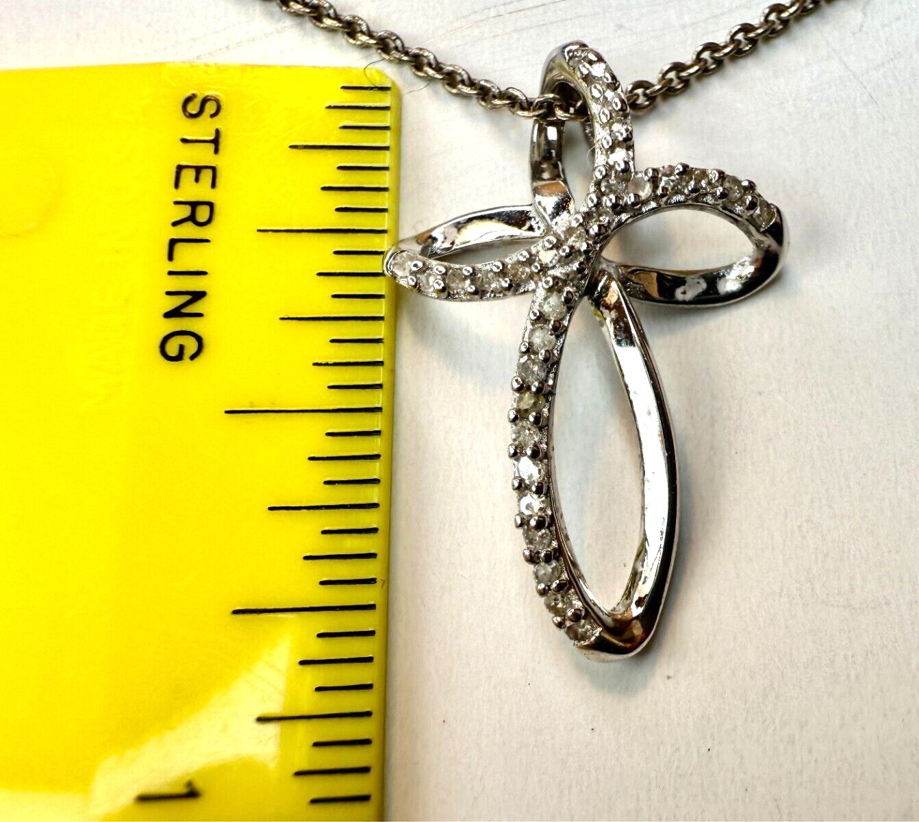 Vintage Sterling Silver & CZ Infinity Cross Pendant- Stella & Dot 925 Necklace