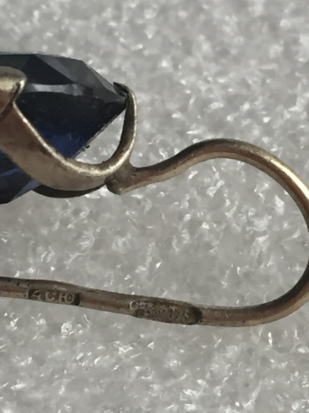 Earrings silver 875 Russian Soviet topaz Ural vintage USSR Rare old antique
