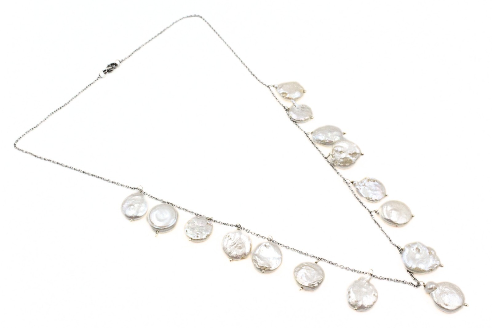 Classic HSN Freshwater Pearl Dangle Station Necklace
