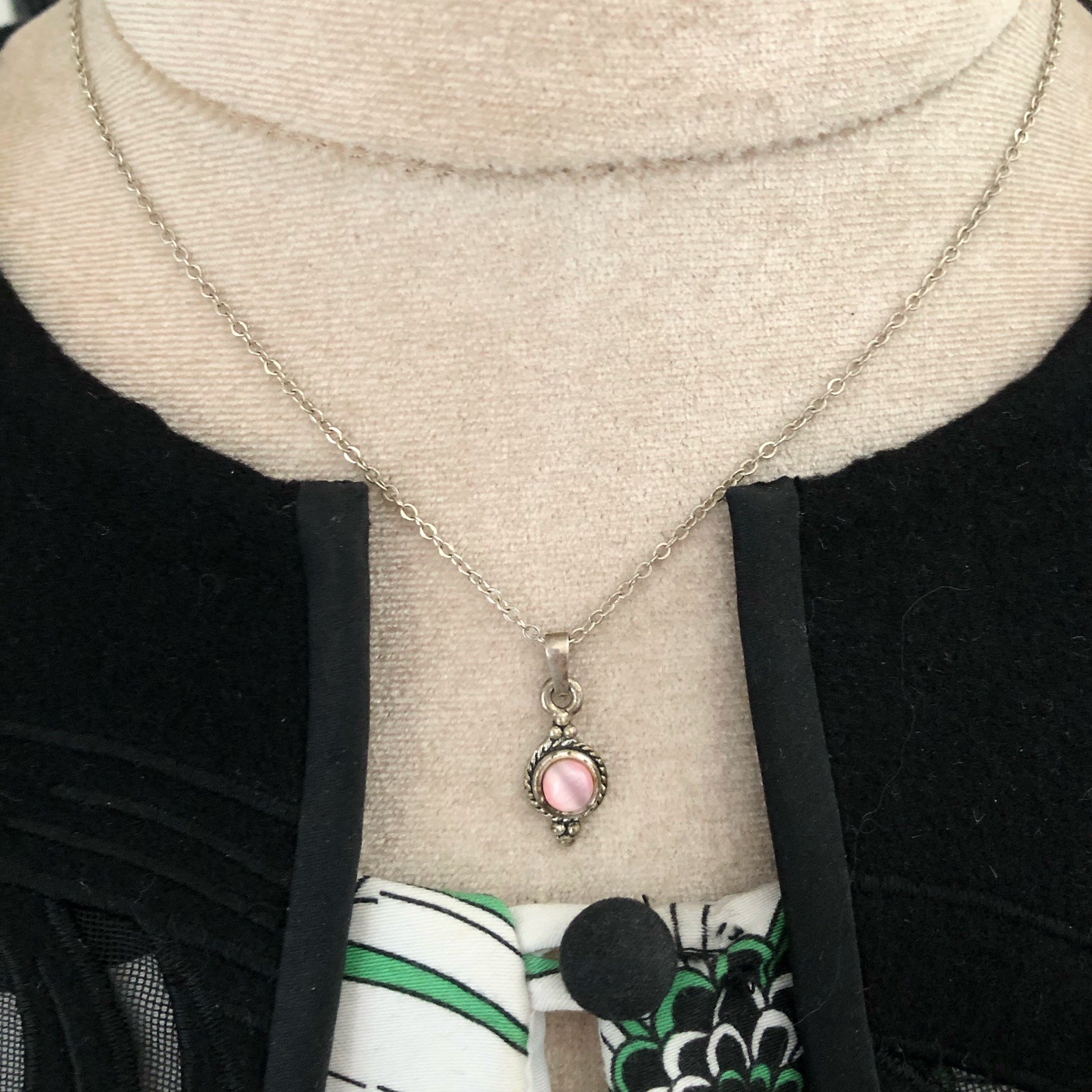 Layered Station Pendant Necklace Pink Tiger’s Eye Southwestern Style Jewelry