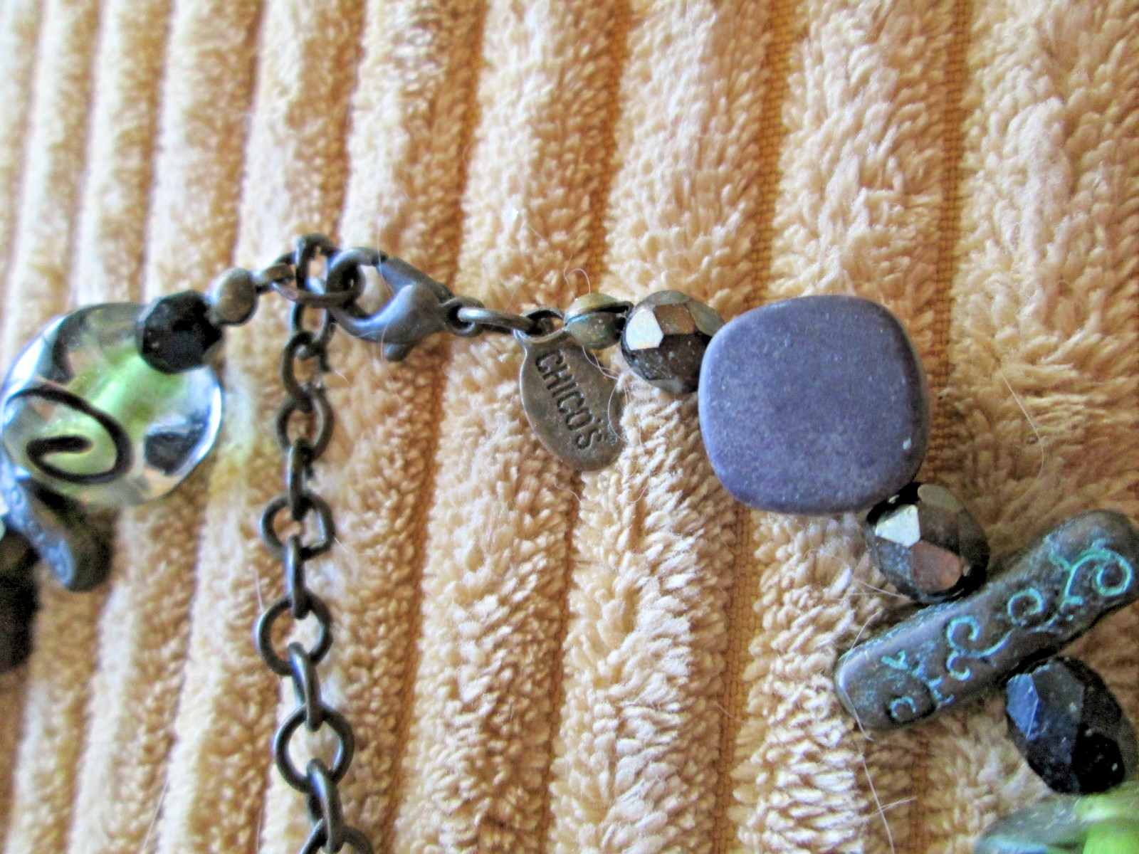 Vintage Chico’s Statement Multicolor Beads Glass Artwork 16″ – 19″ Necklace