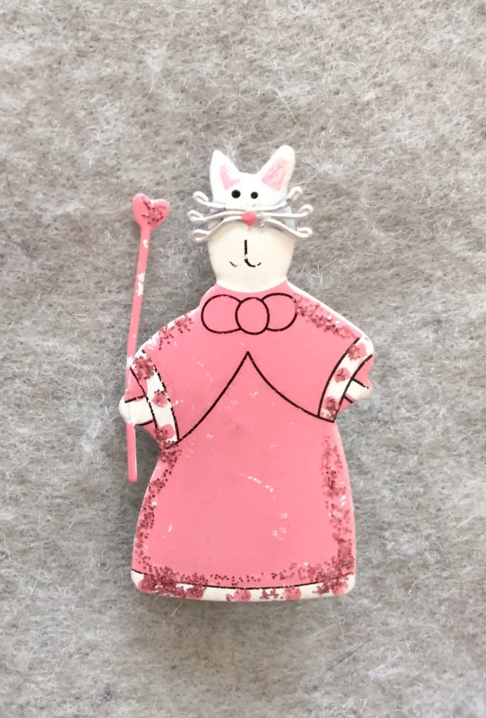 Handmade Whimsical Metallic Good Fairy Cat Brooch (164 – 2405)
