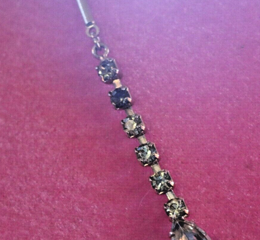 Vintage Necklace Rhinestones Very Light Citrine Color Choker