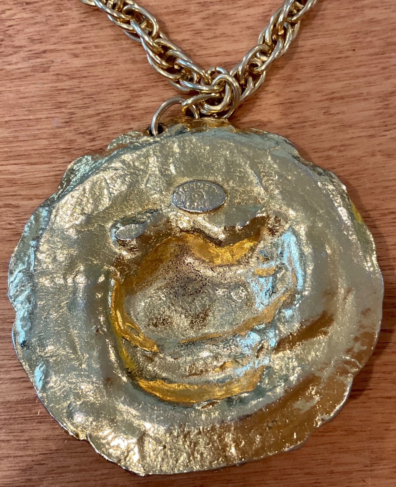 VTG KENNETH J LANE LION 2.5”PENDANT 24” NECKLACE WITH LION DOORKNOCKER EARRINGS