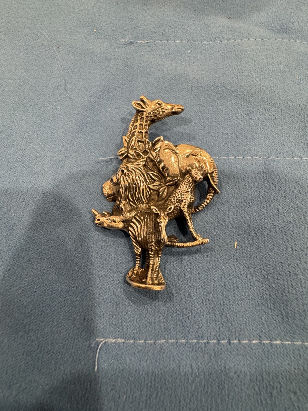 Vintage Mexico Sterling SIlver Animal Safari Pin Brooch:Lion, Zebra, Giraff, ele