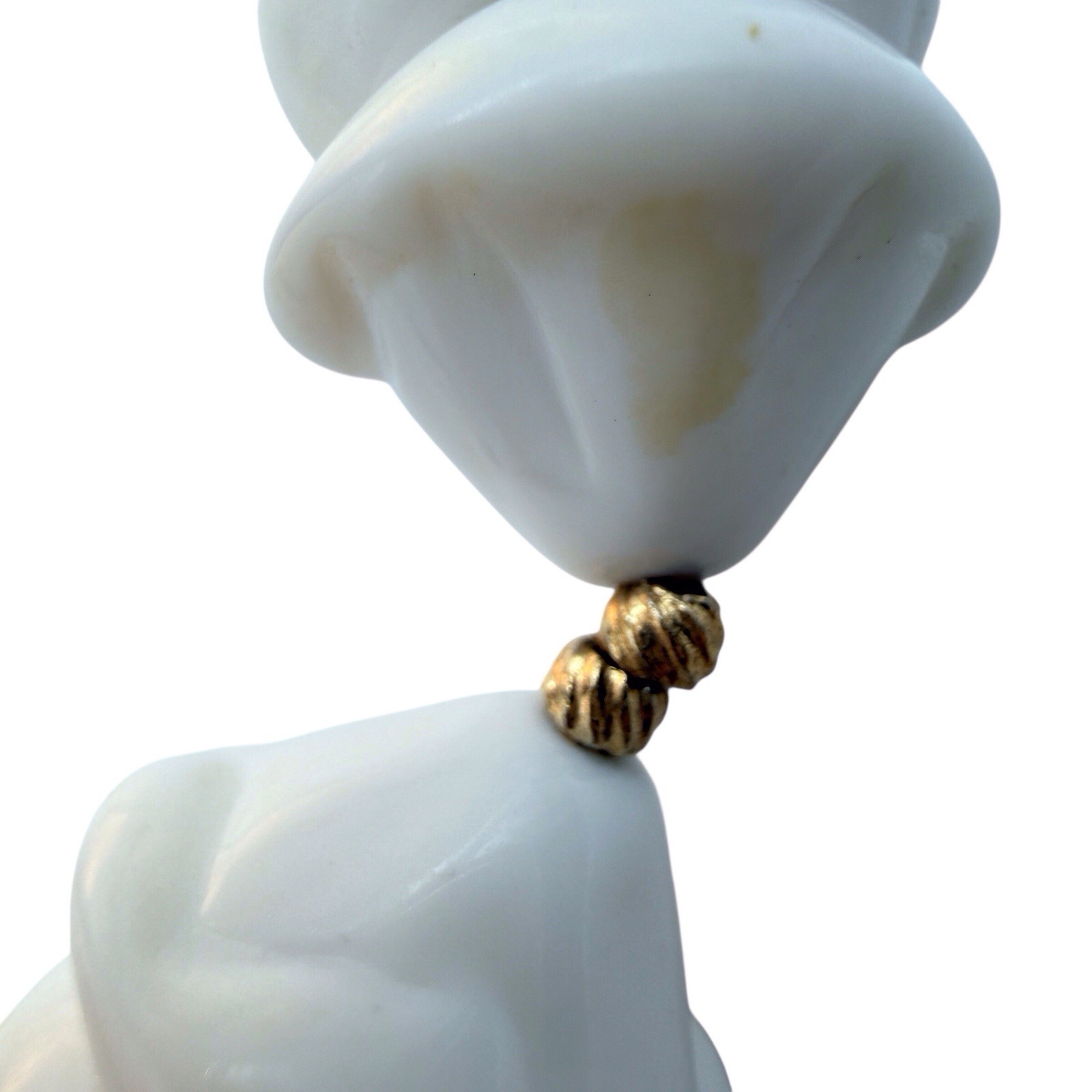 Vintage Haskell Style Choker Necklace Chunky White Molded Lucite Beads 50s 60s 5