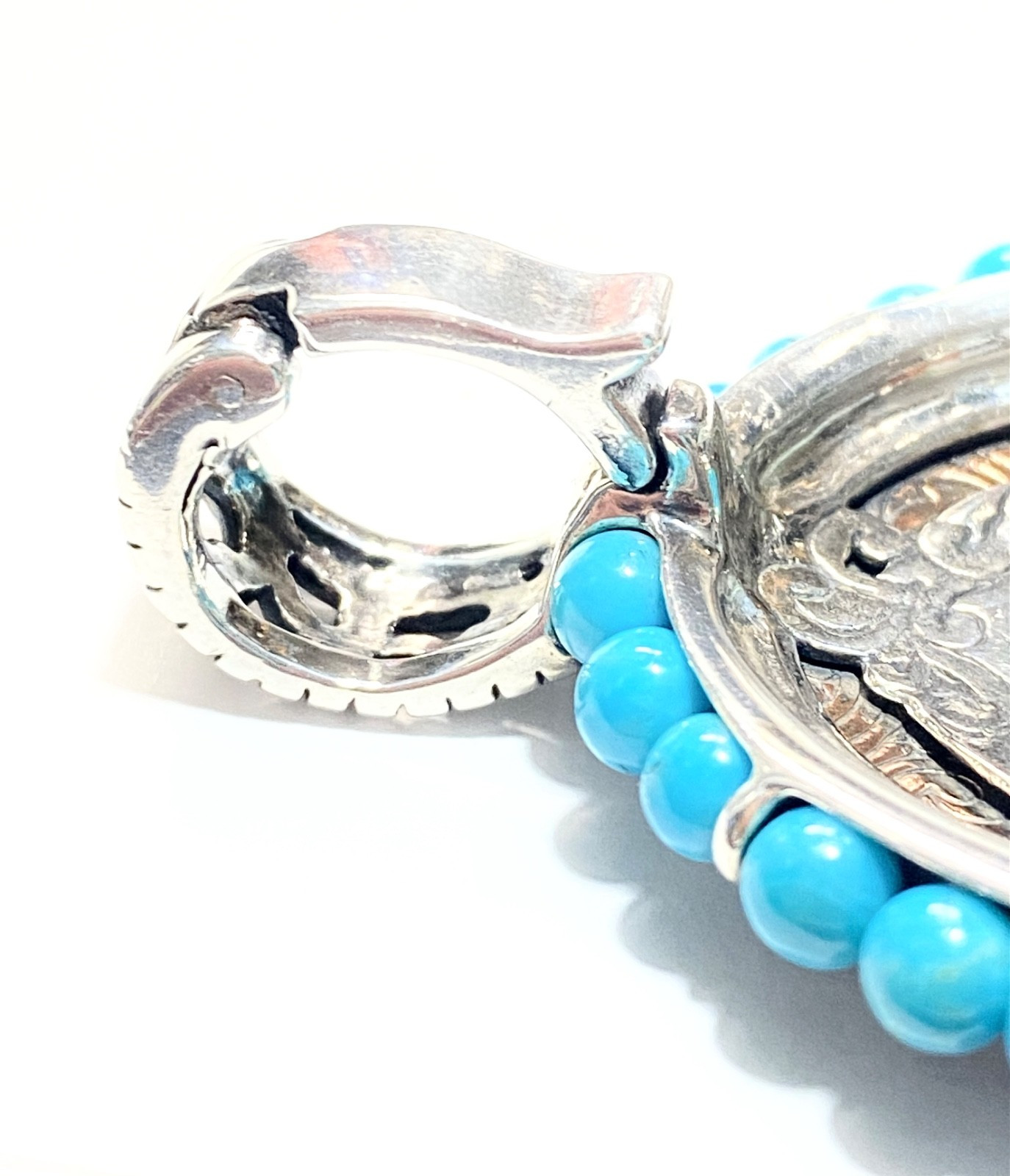 Vintage Sterling, Copper & Turquoise Carolyn Pollack “American West” Pendant