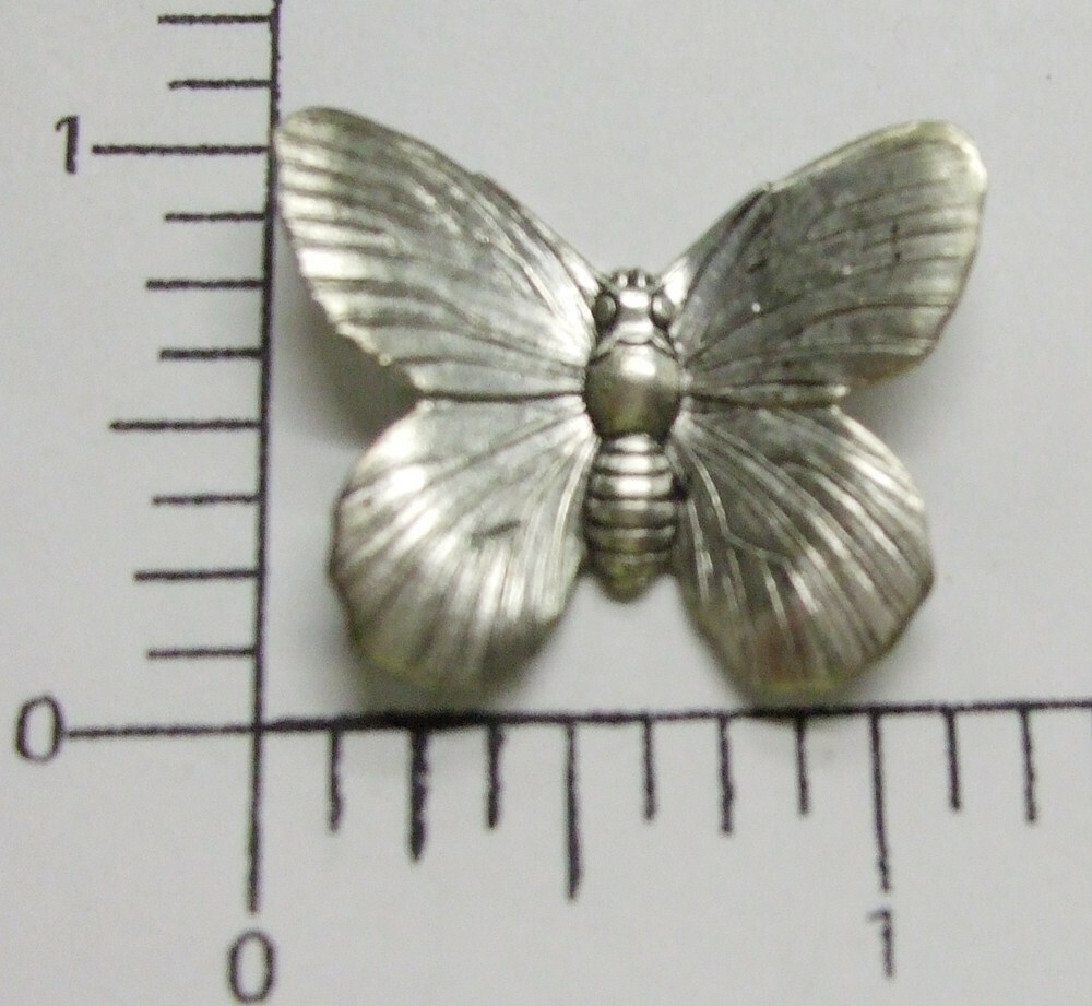 35334 2 Pc Matte Silver Oxidized Victorian Butterfly Brass Jewelry Finding