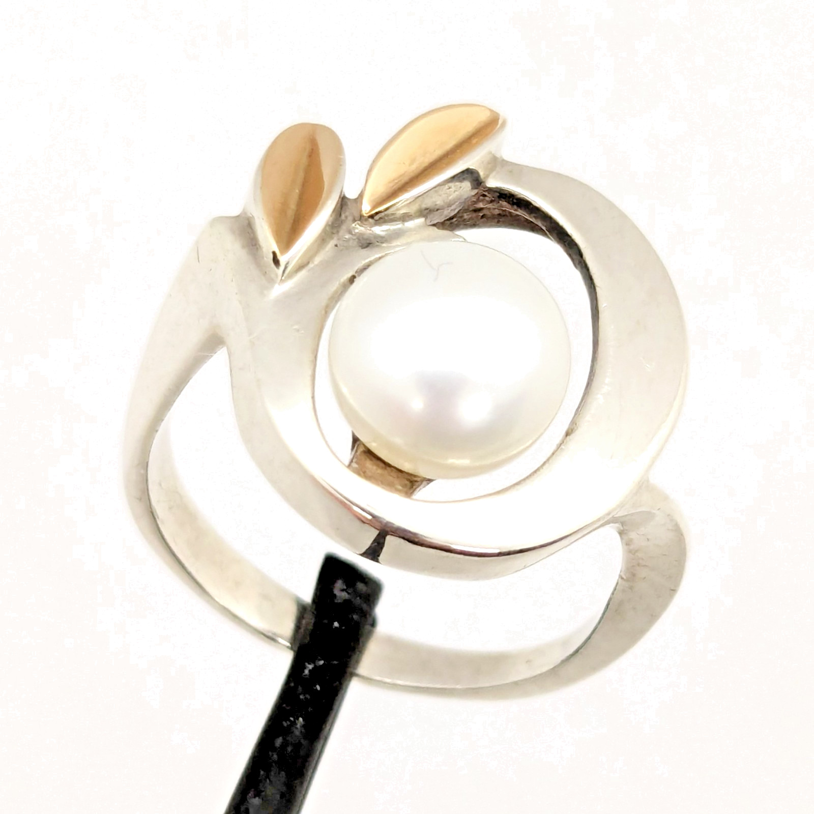 Vintage Luxury RING Silver 875 with Gold Inlay 585 -size: 8US (18mm) -5.52g. #16