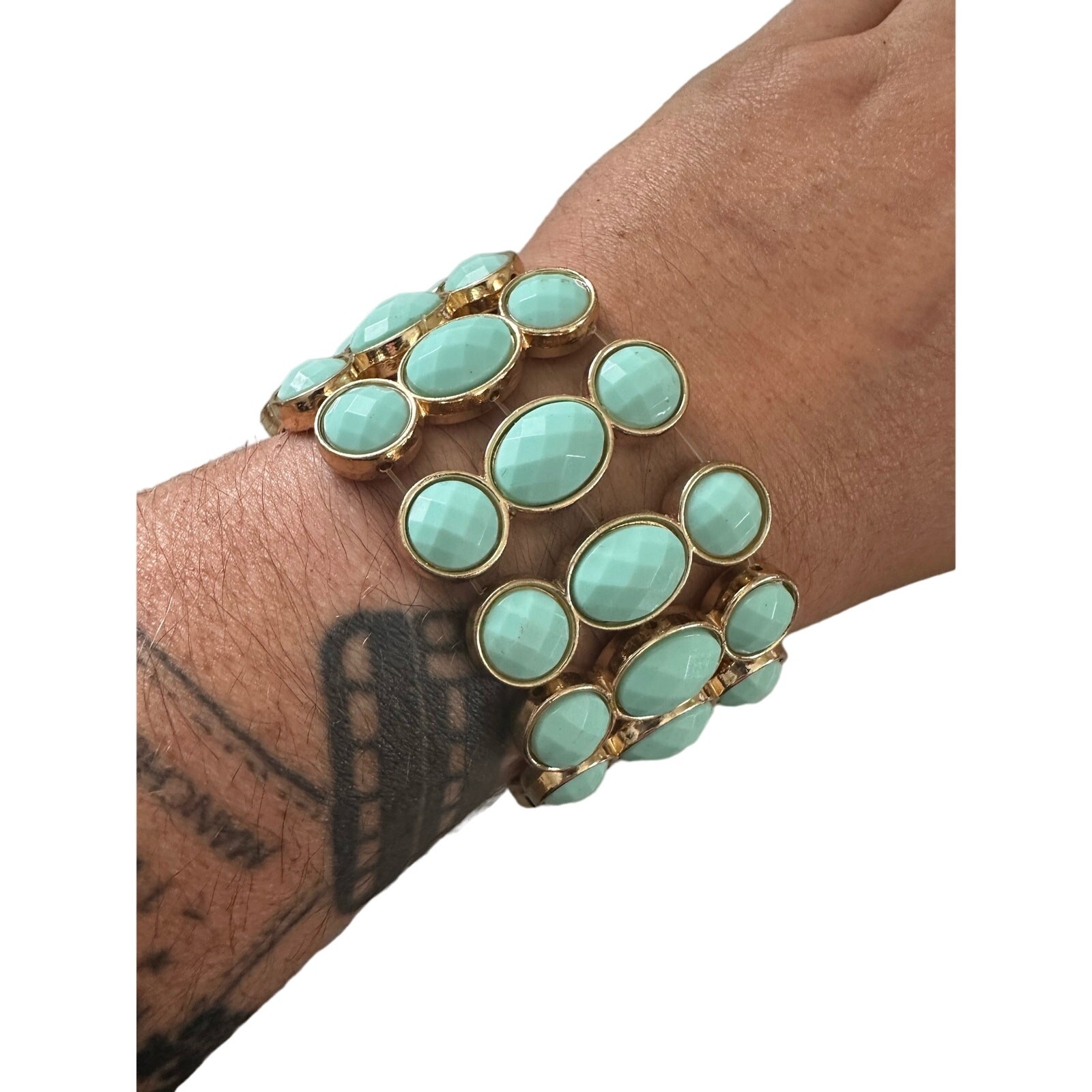 Reversible Purple and Teal Stretch Bracelet