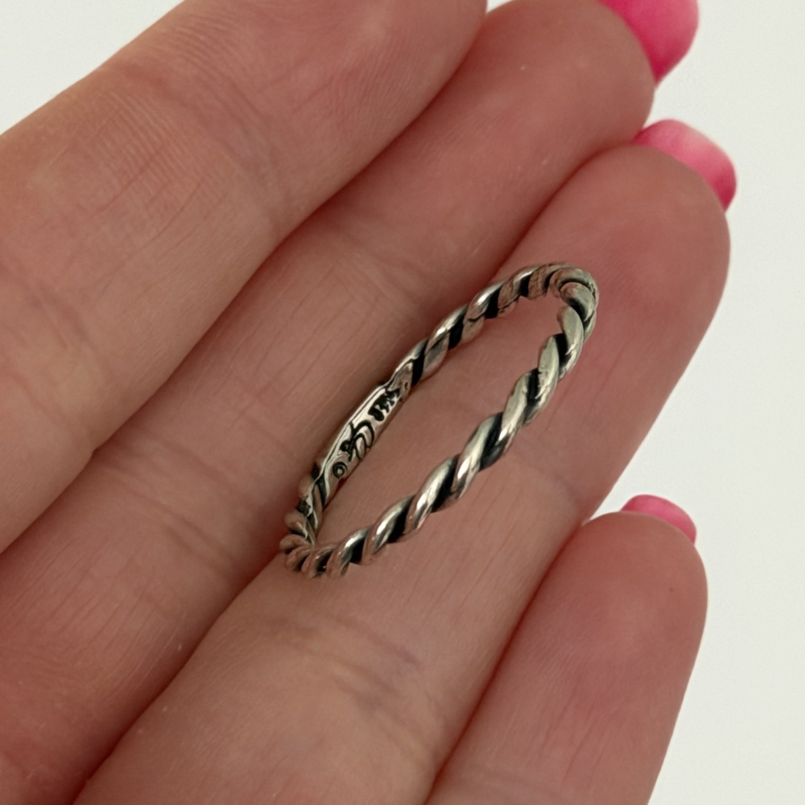 Vintage Carolyn Pollack Relios 925 Sterling Silver Twisted Band Stack Ring Sz 10