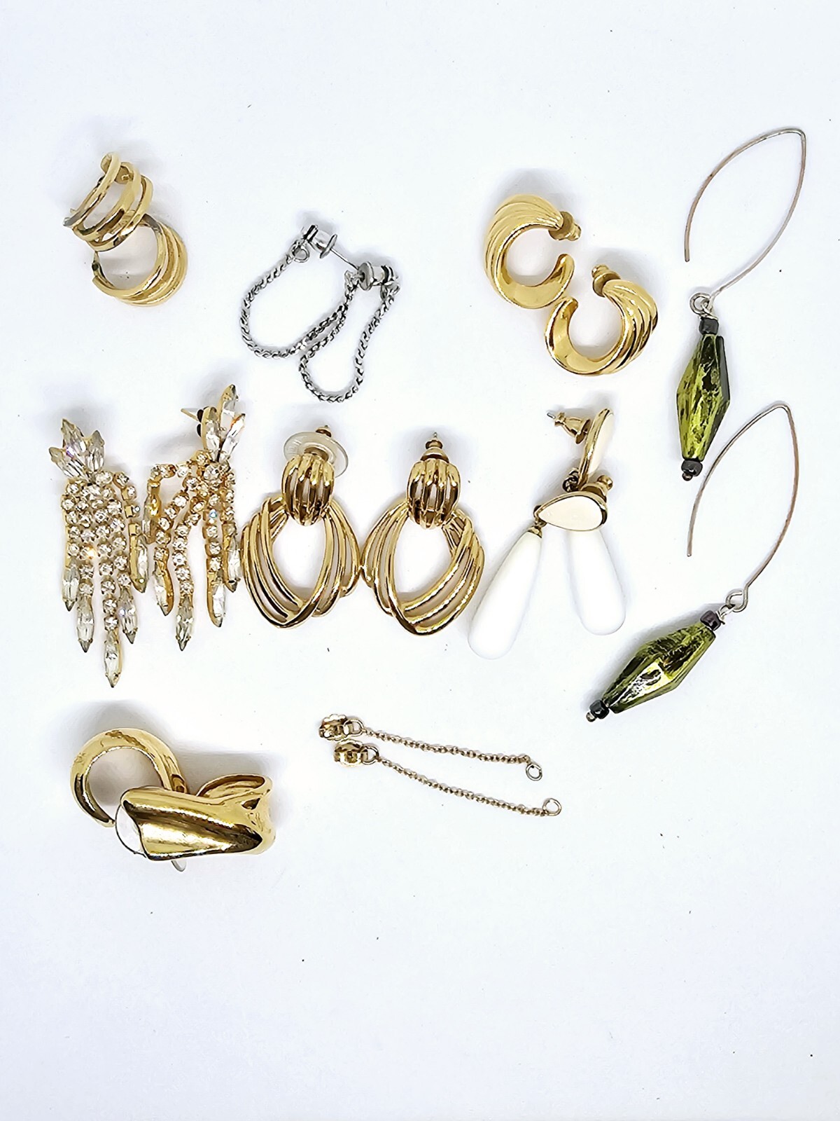 Vintage lot 8 pair Earrings 4 are Monet 1 Avon 3 unbranded All Wearable