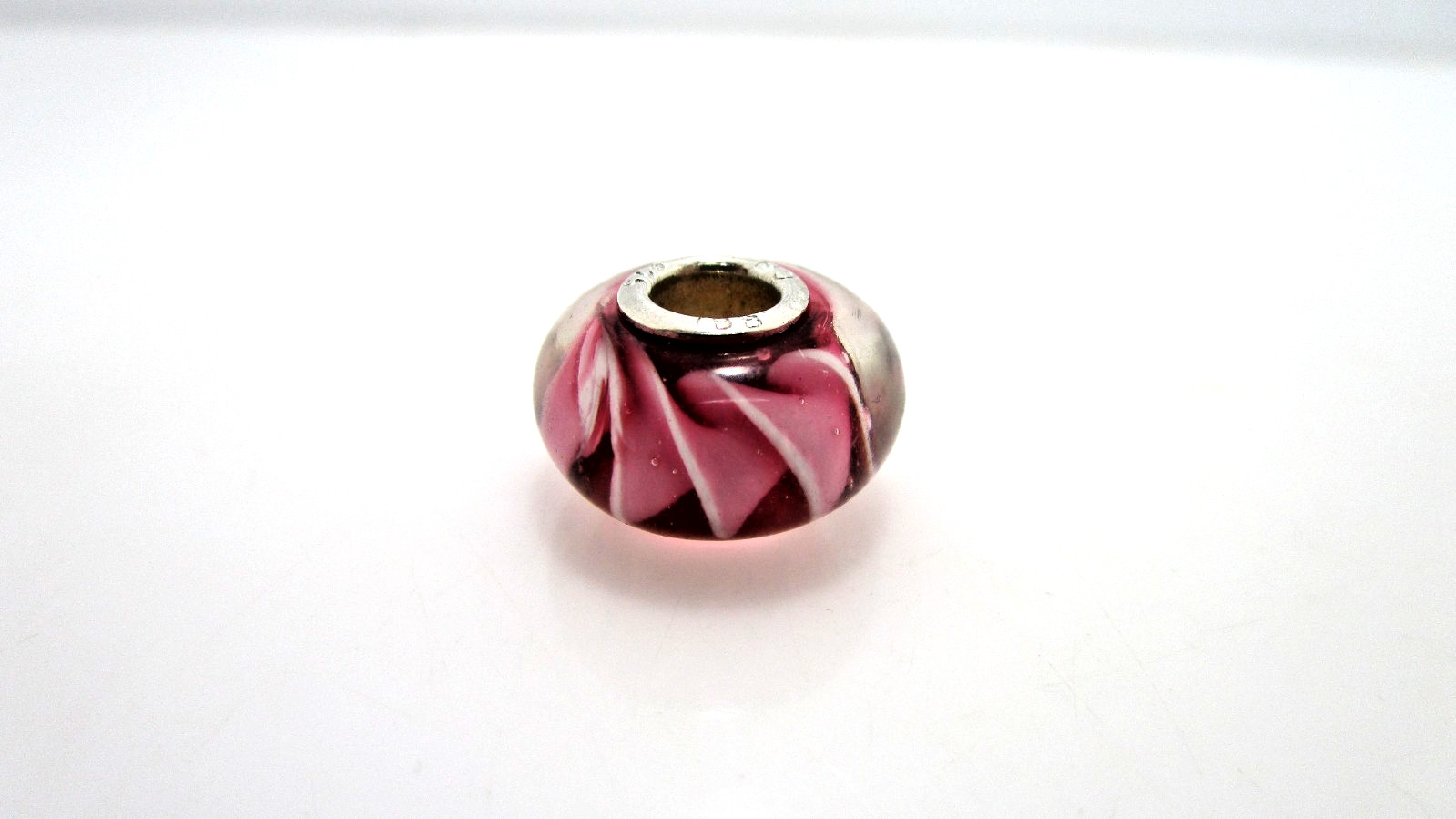 IBB Murano Glass Pink Swirl Charm Only for Bracelet