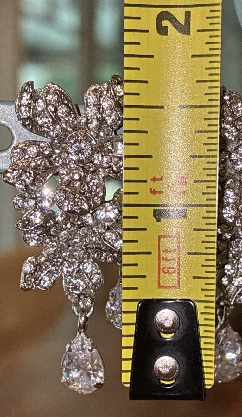 Amazing SIMAN TU Haute Couture Runway Floral Australian Crystal Earrings RARE ~