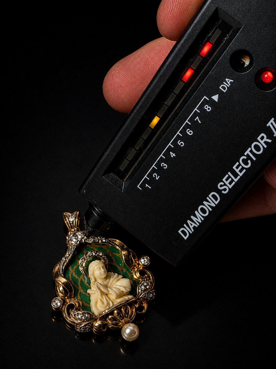 Antique Virgin Mary Pendant 18K Gold Diamond Enamel Art Nouveau Catholic Medal