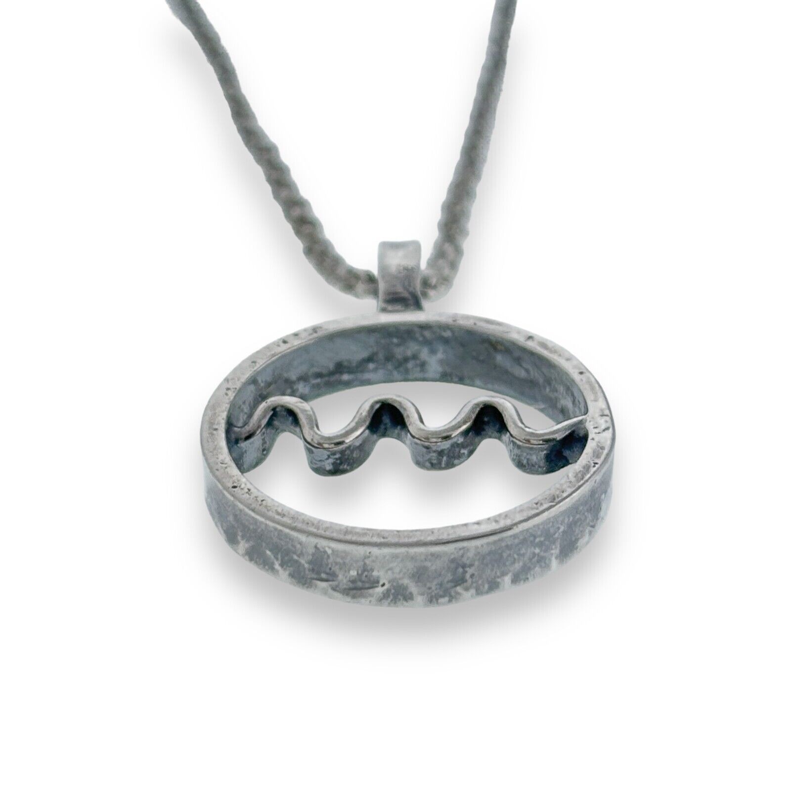 Circle Open Space Wave Pendant ONLY | Sterling Silver 925