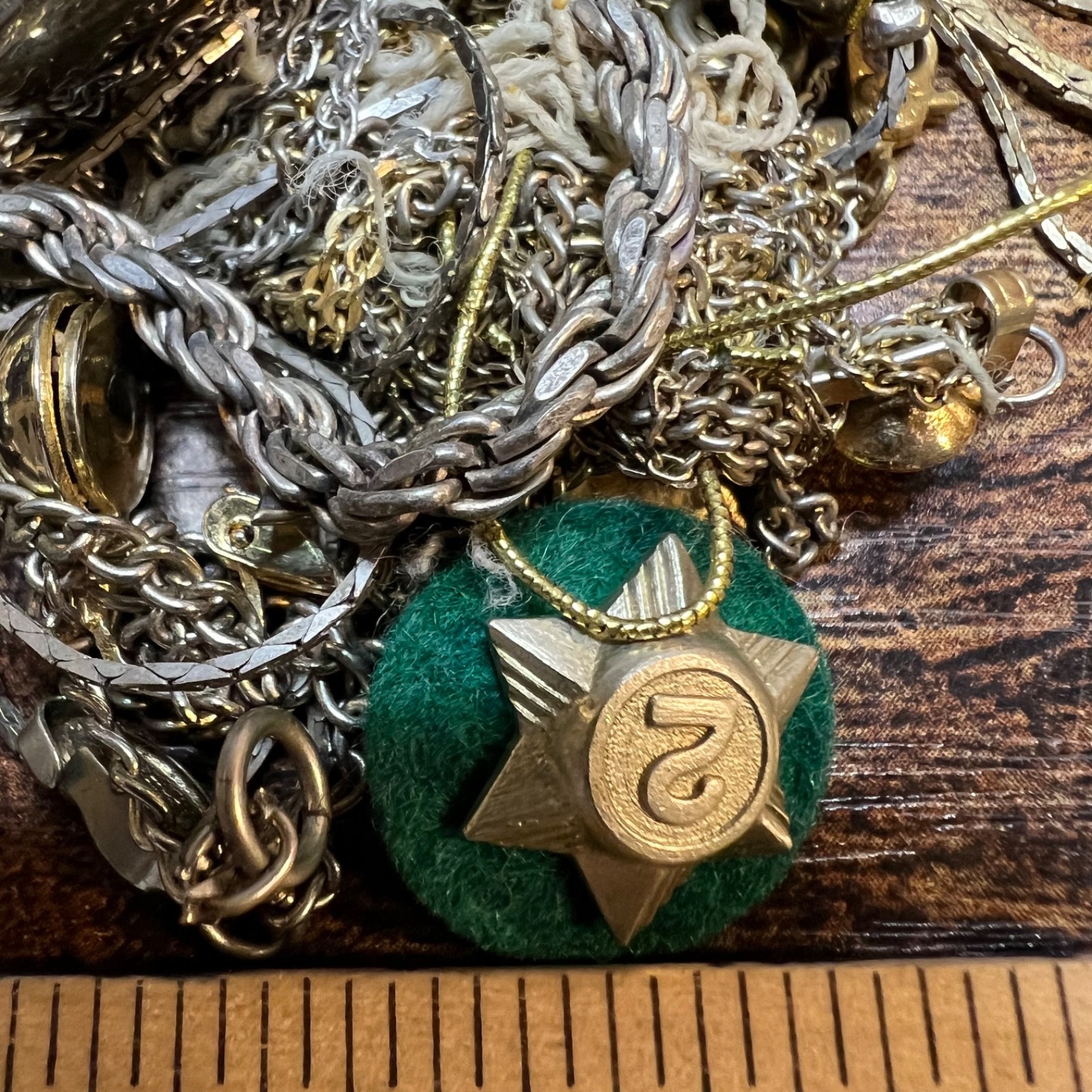 Vintage Estate Junk Drawer Lot: Jewelry, Pins, Coin, Collectibles, Tangled