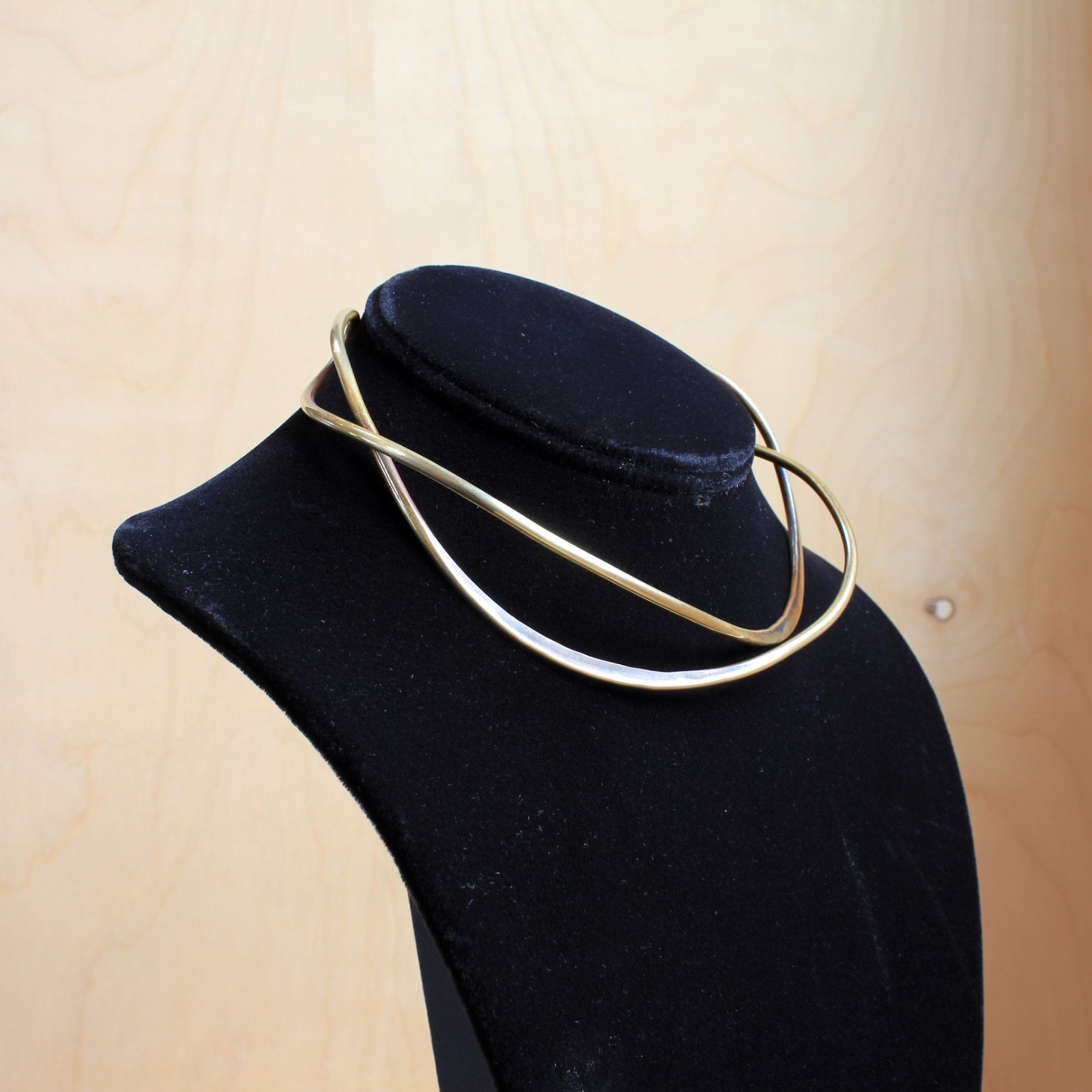 Art Smith – Mid-Century Modernist Jeweler – Signed Forged Brass Necklace