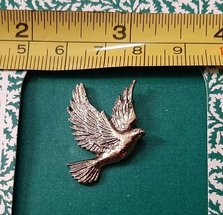 Vtg 1994 Valley Casting Gold Tone Dove Lapel Pin Nature Gives To Every Time Some