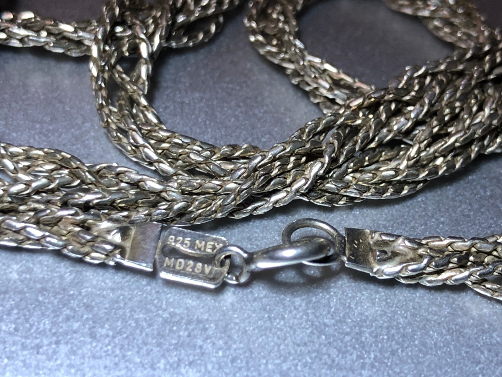 925 Sterling Silver Necklace 19-3/4 long Jewelry Unisex Chain MEX MD28V Vintage
