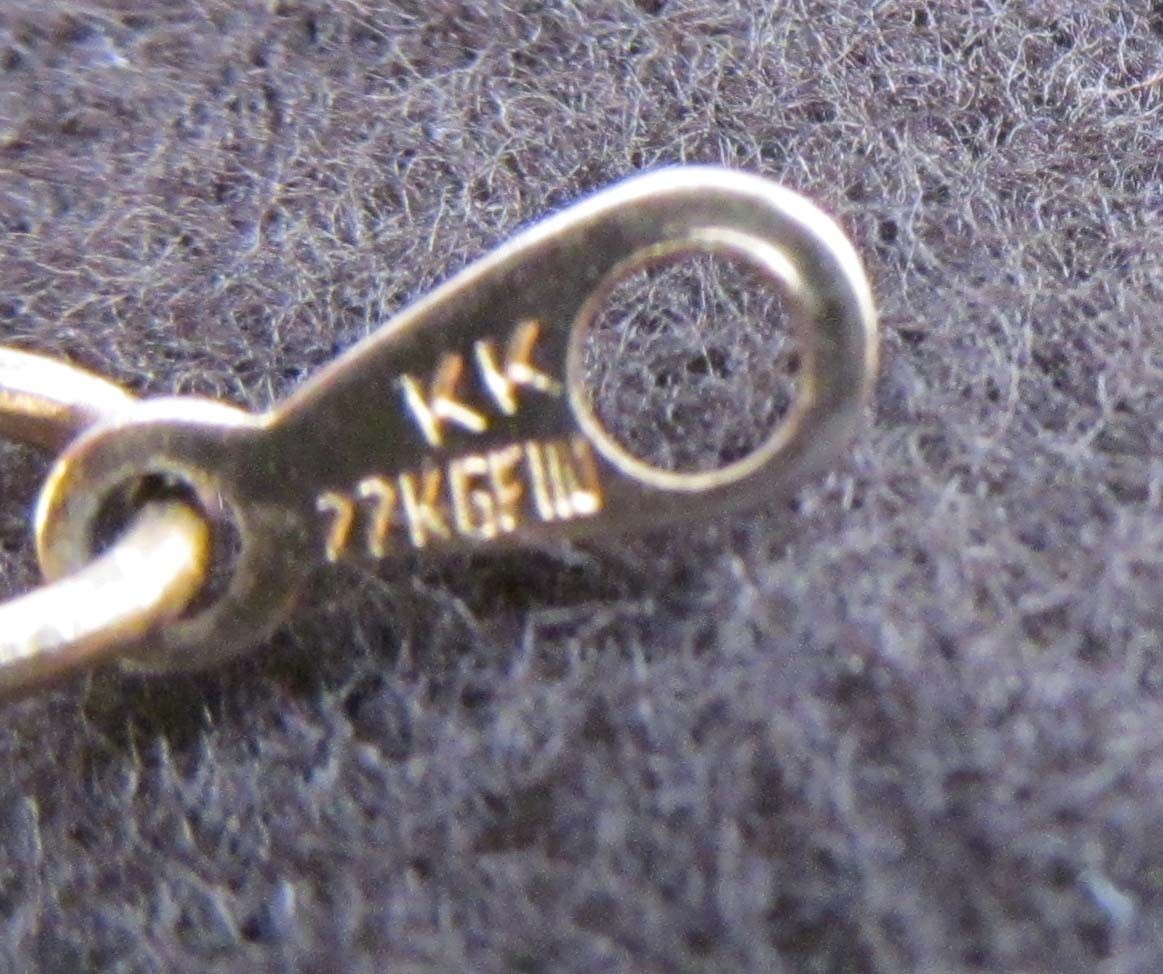 EHI MARKED “22KGF” FLAT CURB LINK BRACELET MARKED “KK” KARAT KLAD? & “N” NIPPON?