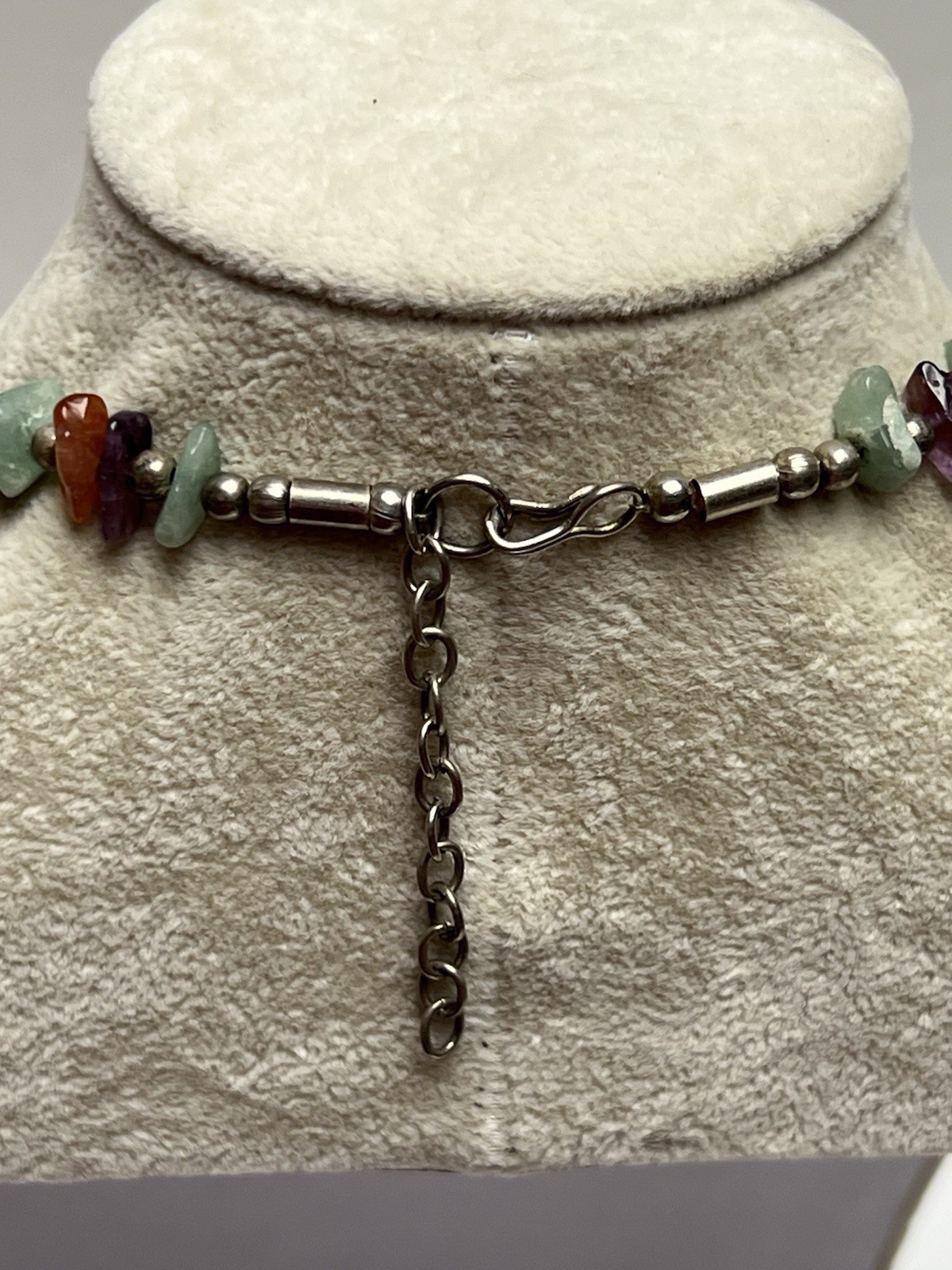 Vintage Bloodstone Carnelian Amethyst Chunky Bead Necklace 20”