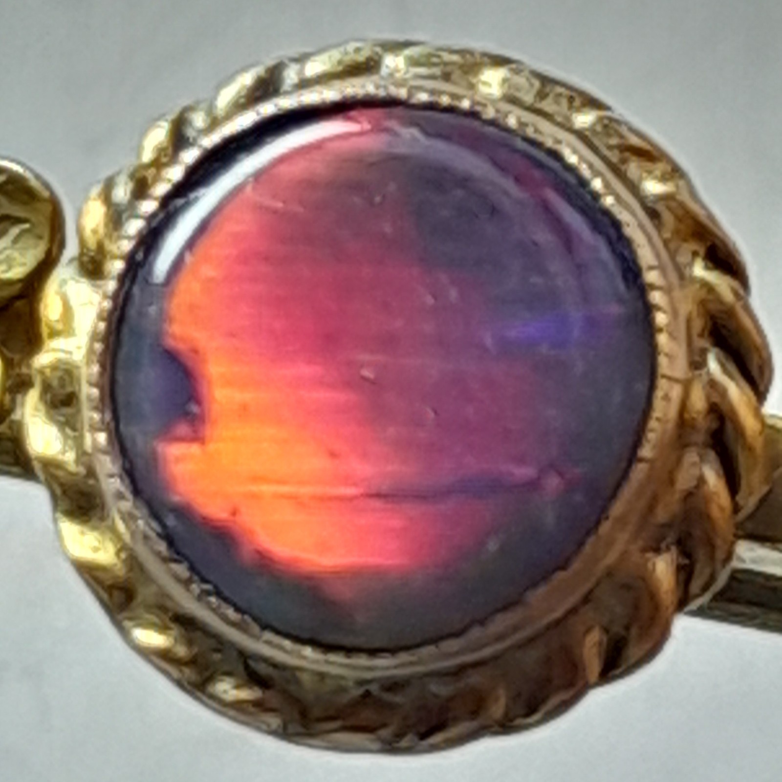 Antique 9ct Gold Black Opal Bar Brooch – Rare Red Fire – Victorian/Edwardian 4.7