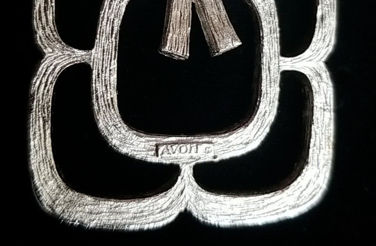 Vintage AVON Signed Silver Tone Articulated Pendant Bar Link Chain Necklace